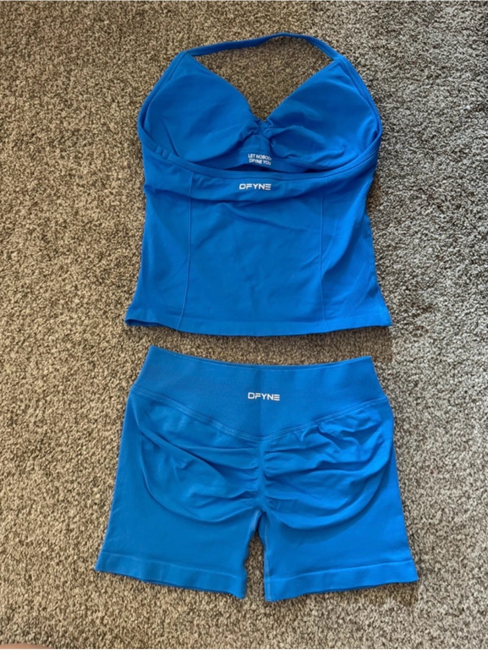 DFYNE Blue Seamless Workout Set - L - Picture 2 of 5